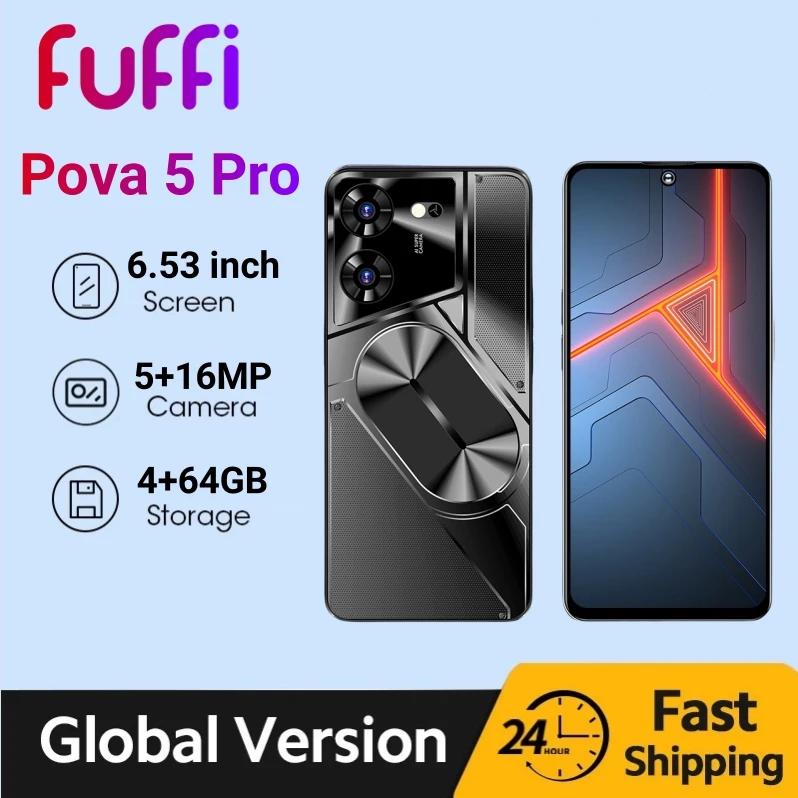 FUFFI-Pova 5  Ʈ, ȵ̵, 6.53 ġ, 5000mAh, 64GB ROM, 4GB RAM, 16MP ī޶, ޴